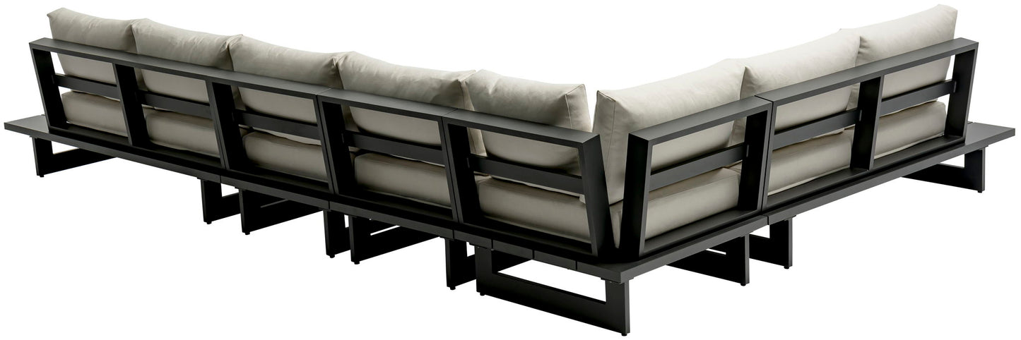 Maldives - 5 Piece Water Resistant Outdoor Patio Modular Sectional With Gray Base