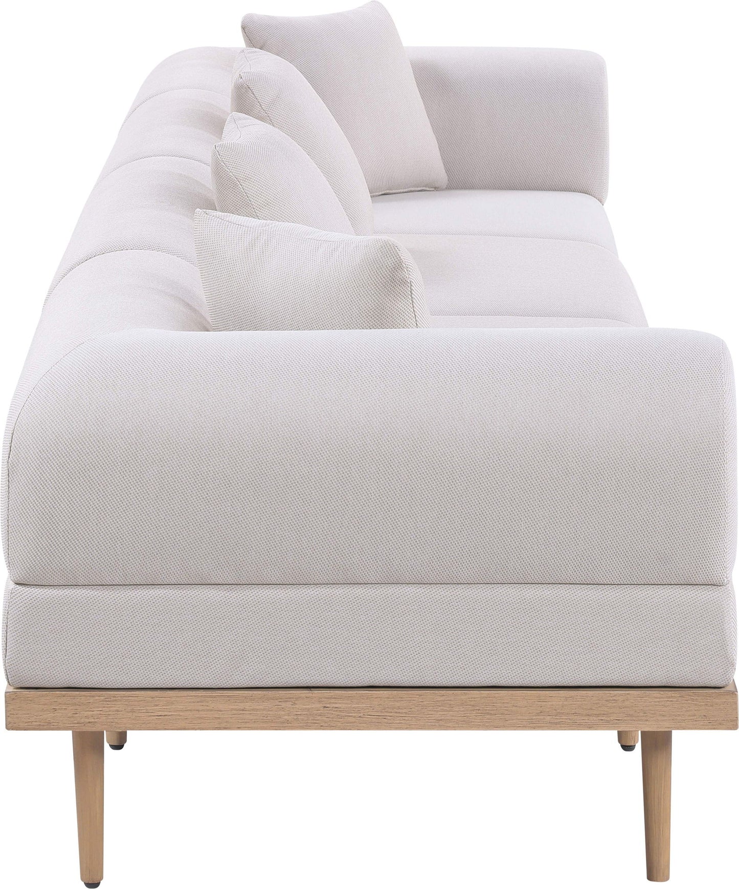 Laguna - 4 Piece Resilient Water Resistant Fabric 142" Upholstered Outdoor Patio Modular Sofa