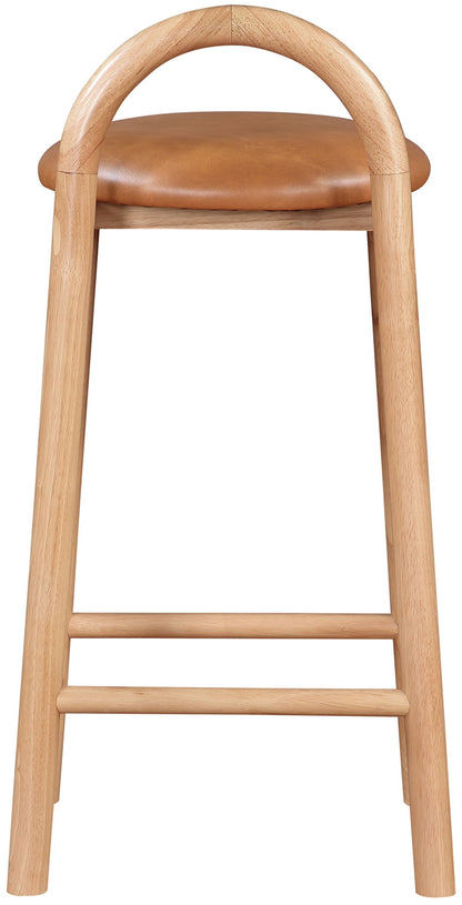 Calvin - Faux Leather Stool - Light Brown Legs