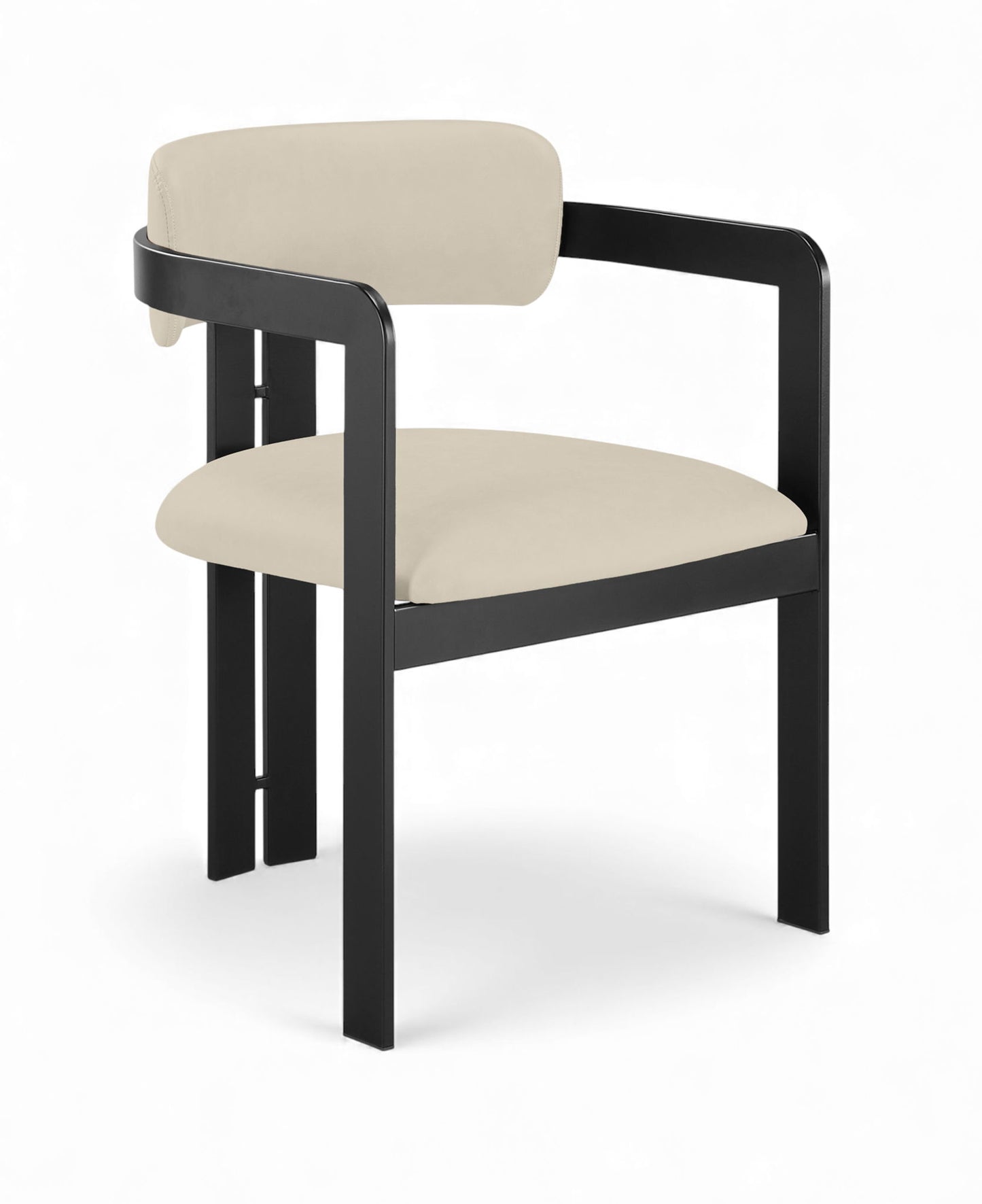 Aurum - Vegan Leather Upholstered Dining Chair With Graphite Black Base (Set of 2)