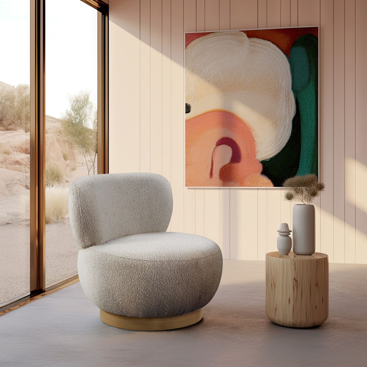 Calais - Accent Chair With Natural Base