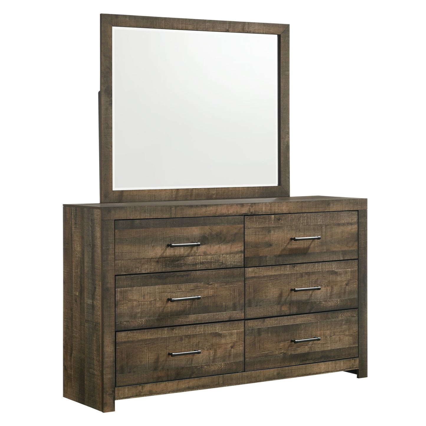 Bailey - 6 Drawer Dresser & Mirror Set - Walnut