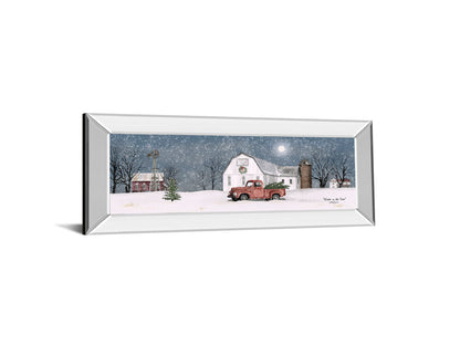 Winter On The Farm By Billy Jacobs - Mirrored Frame Wall Art - Dark Gray