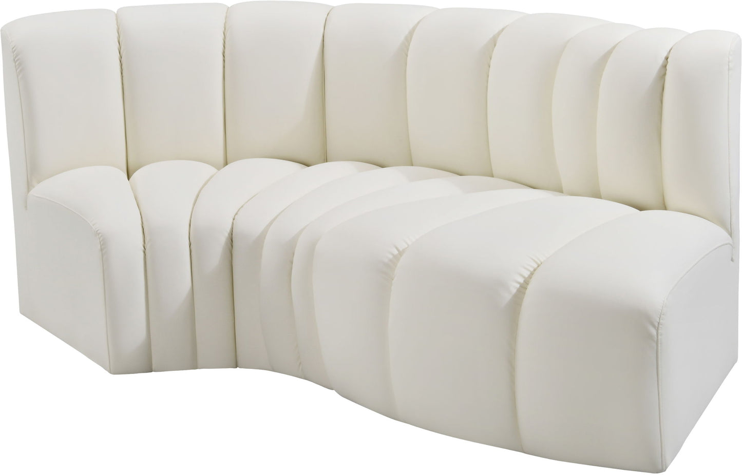 Arc - Faux Leather 3 Piece Modular L-Shaped Sofa