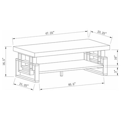 Schmitt - Mesa de centro rectangular - Blanco muy brillante