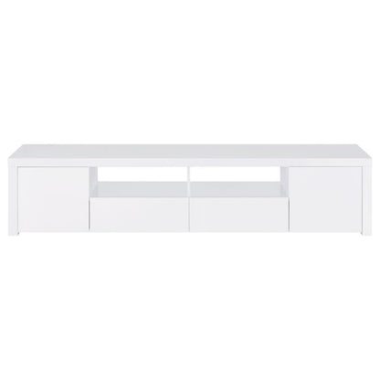 Jude - Mueble para TV de 79" con 2 puertas y cajones - Blanco brillante