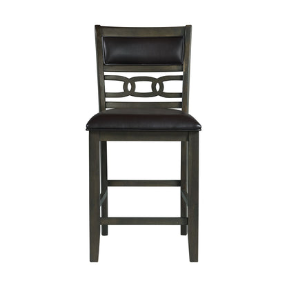 Amherst - Counter Side Chair With PU Cushion (Set of 2) - Gray Finish