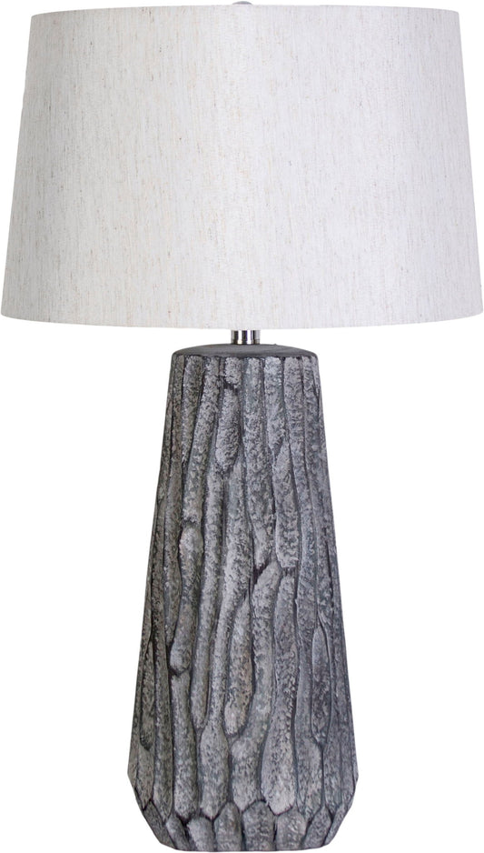"Textured Elegance" Ceramic Table Lamp (Set of 2) - Gray