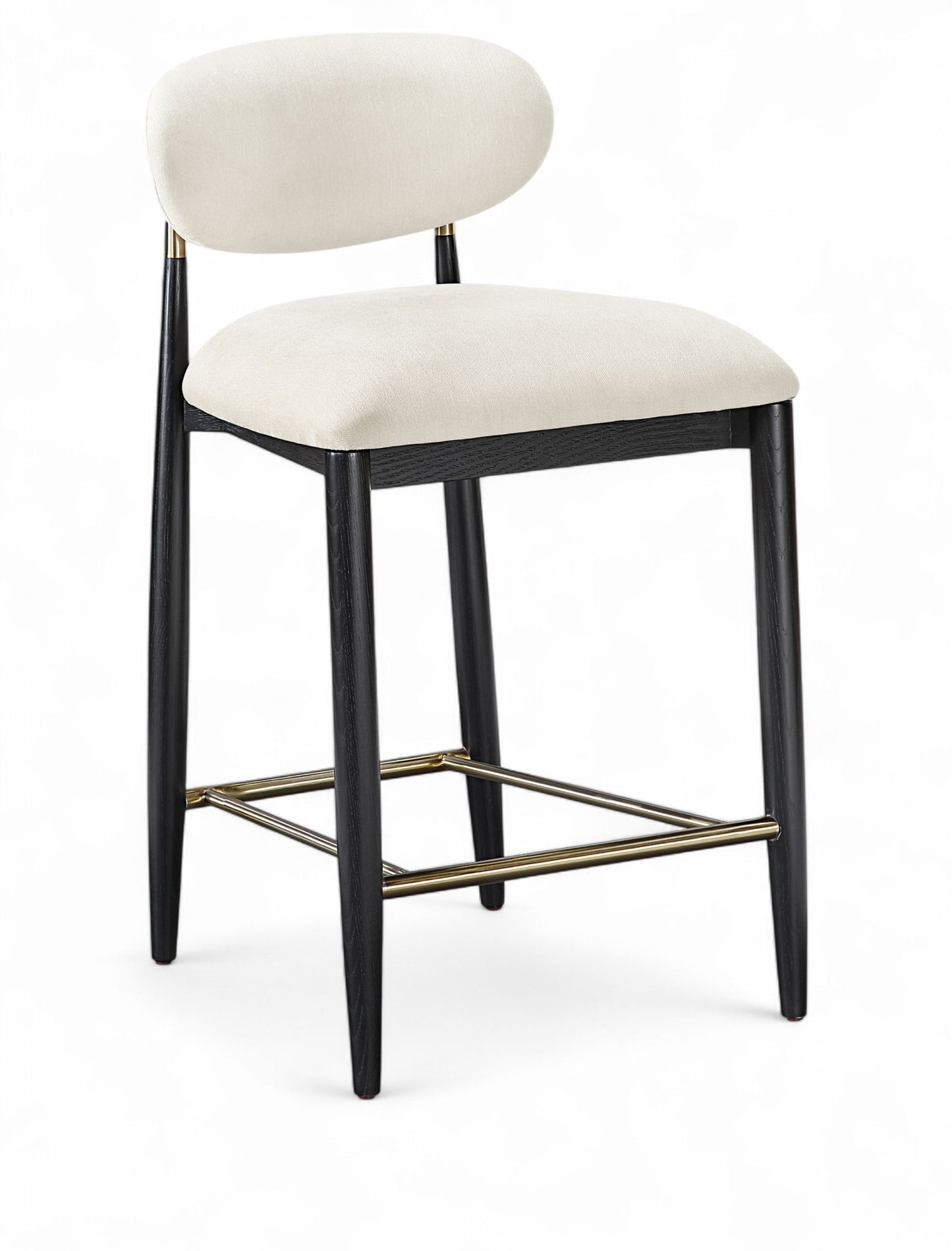Riccio - Fabric Stool - Black Frame