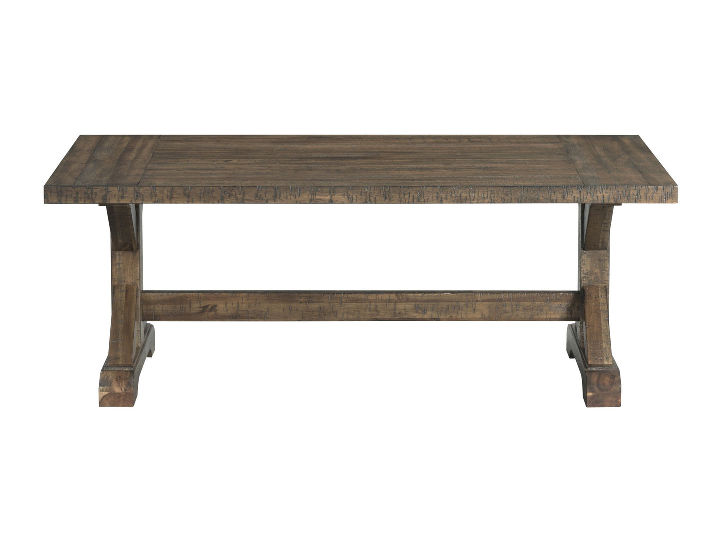 Finn - 3 Piece Accent Trestle Table Set (Coffee Table & Two End Tables) - Dark Walnut