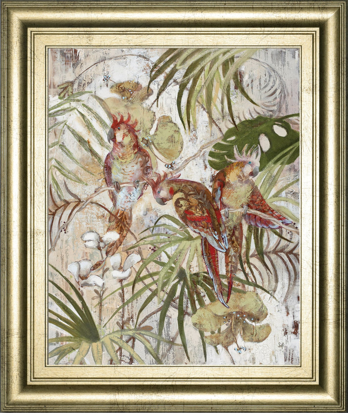 Let's Talk By Sofi Taylor - Framed Print Wall Art - Green