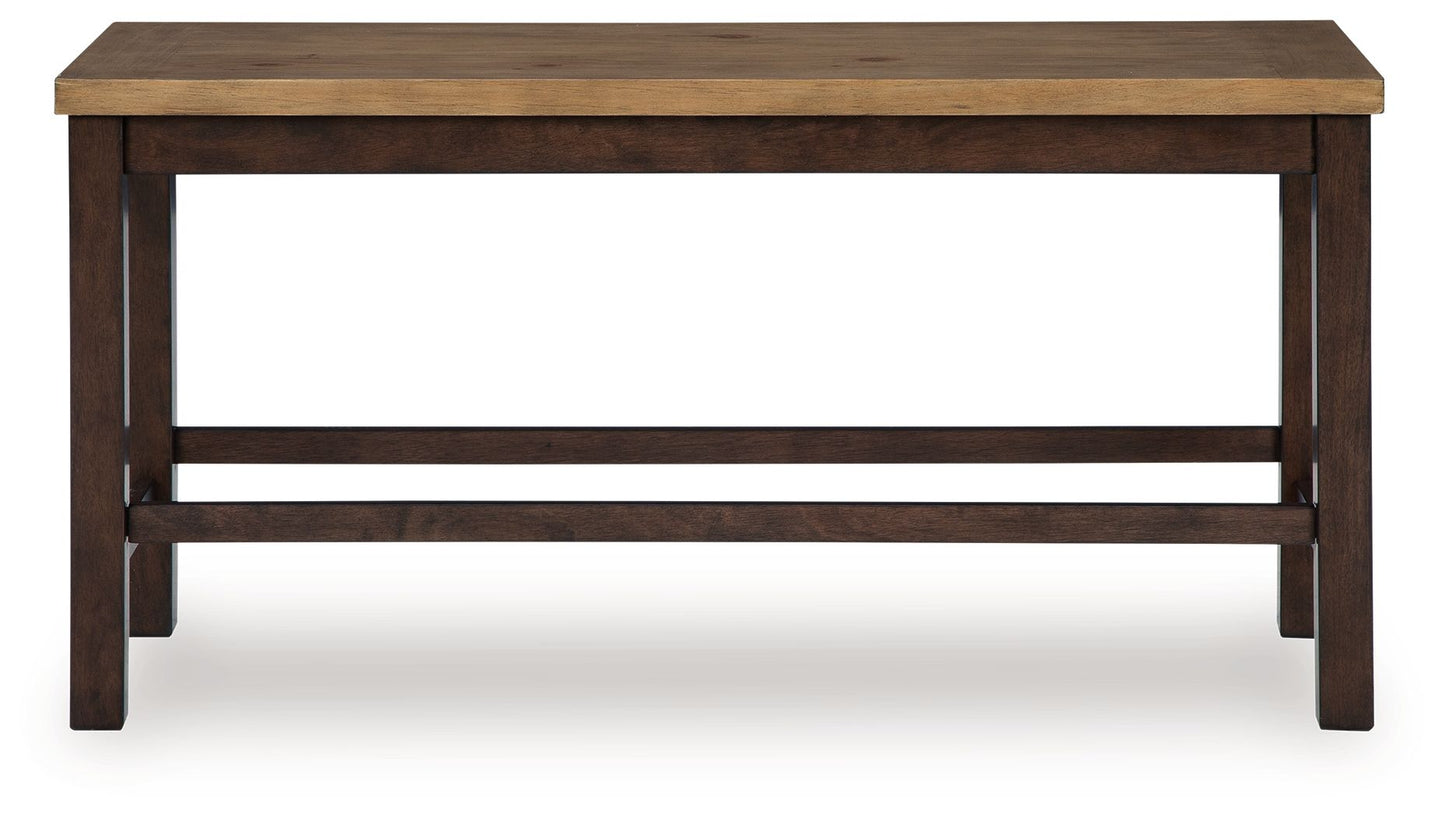 Rylandeen - Double Counter Height Bench - Light Brown / Dark Brown