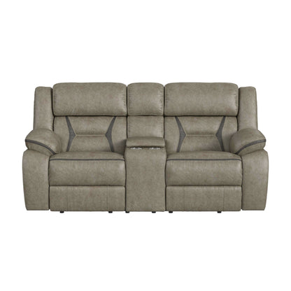 Engage - Motion Loveseat With Console - Corral Gray