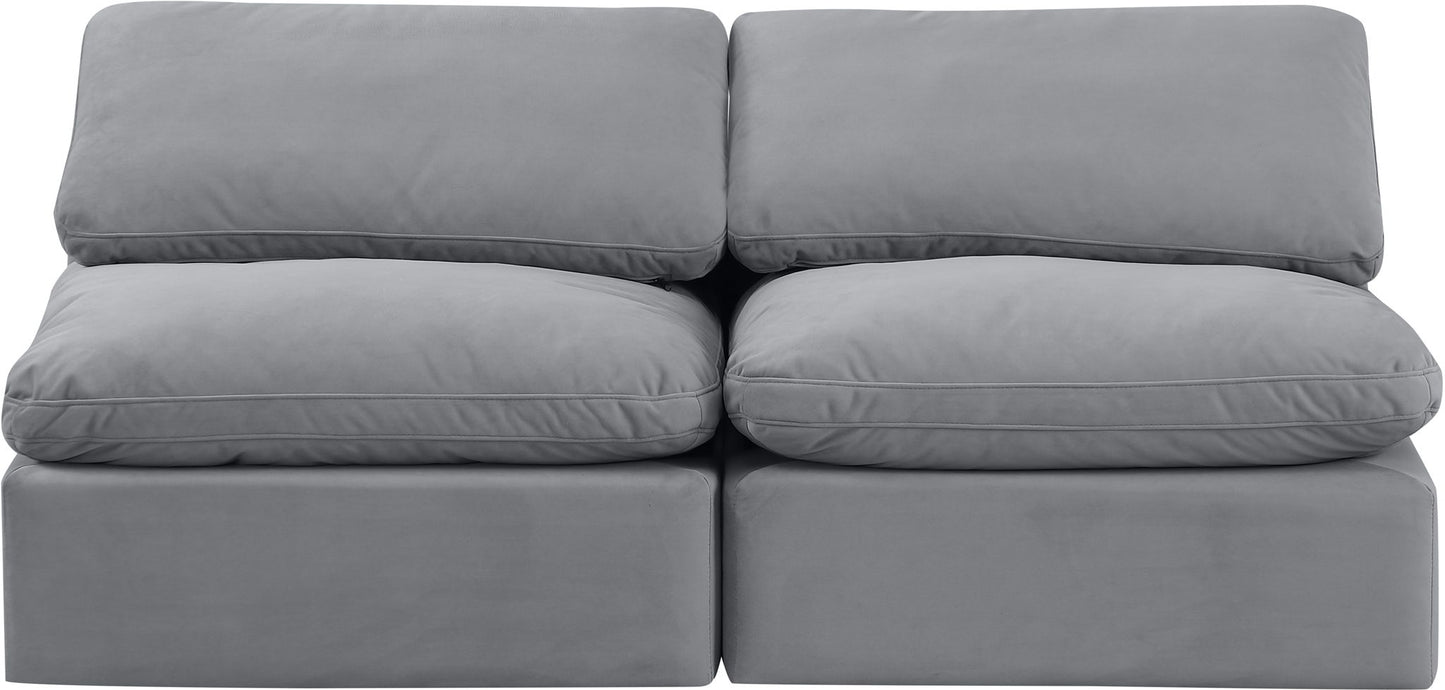 Indulge - Velvet 2 Seat Modular Armless Sofa