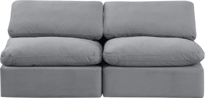 Indulge - Velvet 2 Seat Modular Armless Sofa