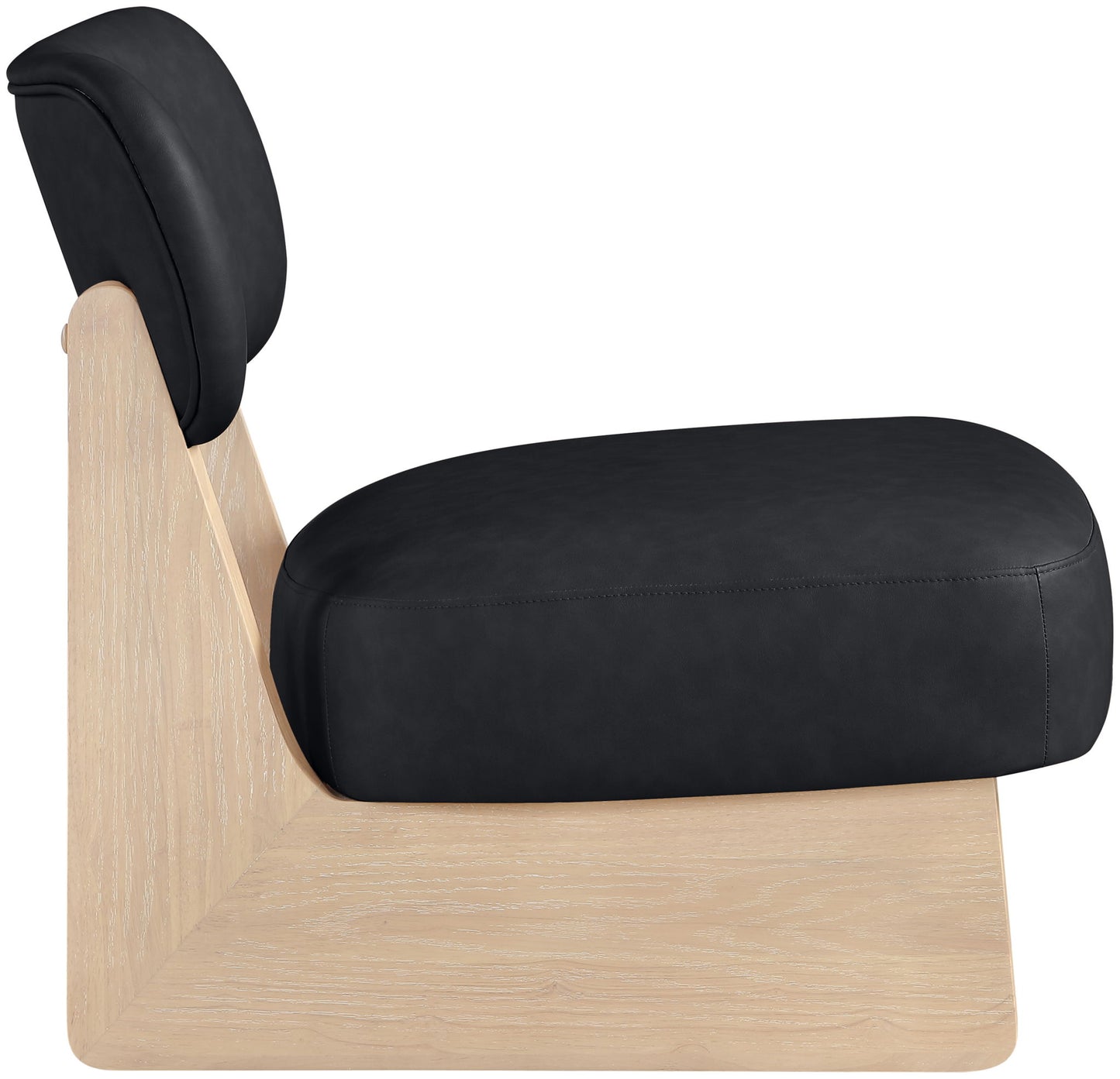 Vetra - Vegan Leather Upholstered Accent Chair With Natural Base