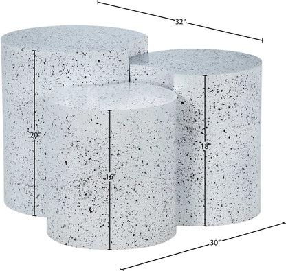 Dimple - 20" 3 Piece Modular End Table - Terazzo Finish