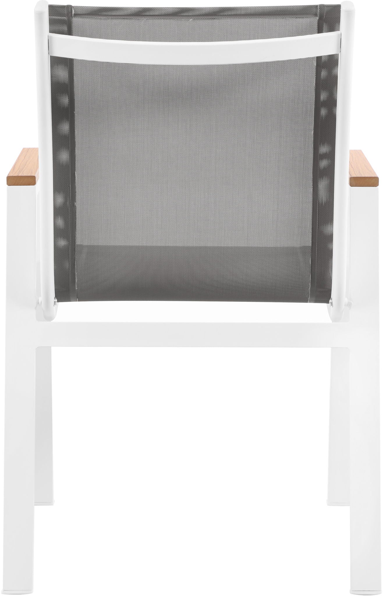 Nizuc - Outdoor Patio Dining Arm Chair With White Frame And Natural Arms (Set of 2)