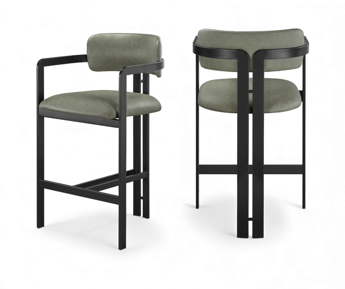 Aurum - Vegan Leather Upholstered Counter Stool With Graphite Black Base