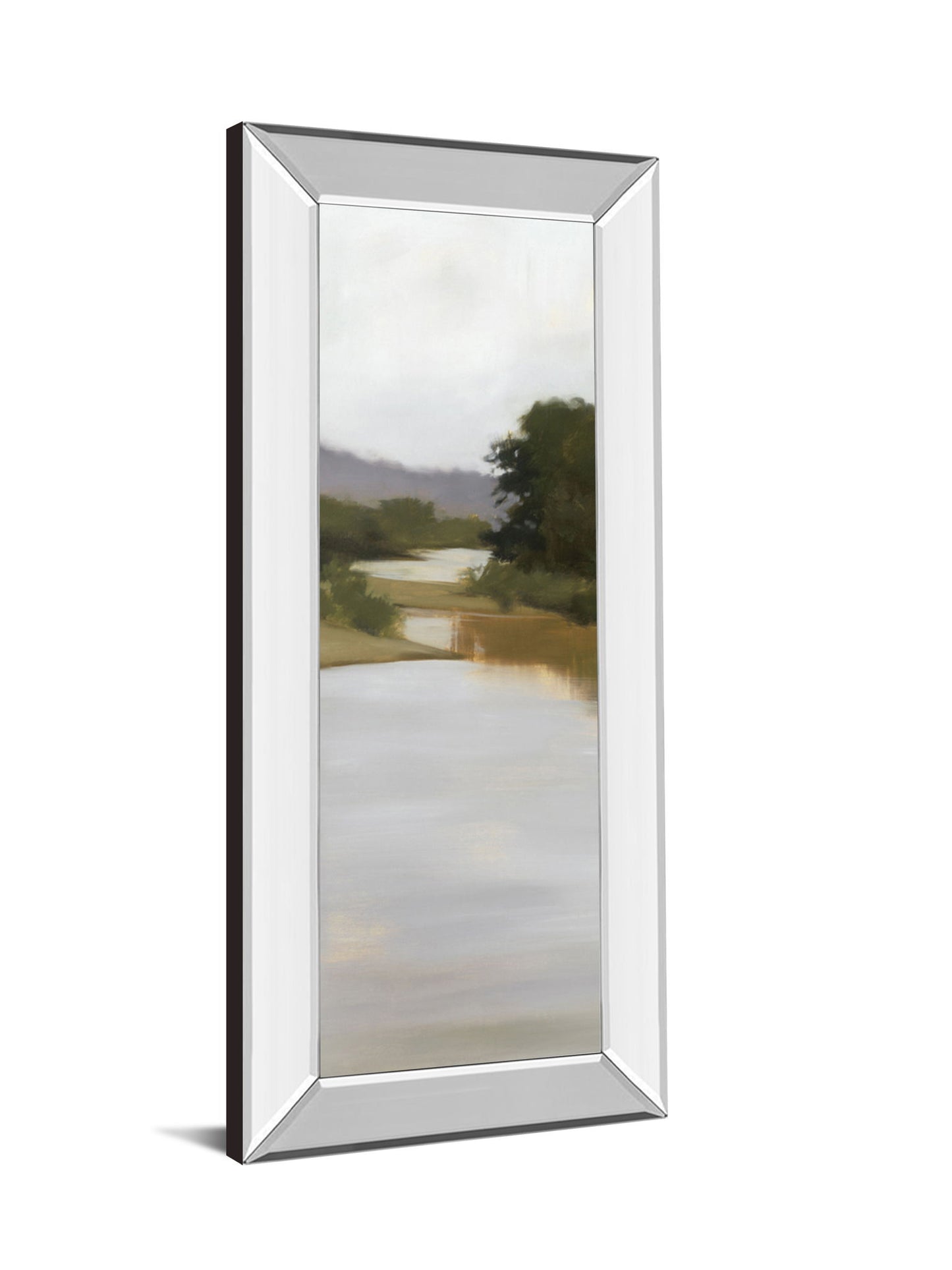 River Journey By Megan Lightell - Mirror Framed Print Wall Art - Gray