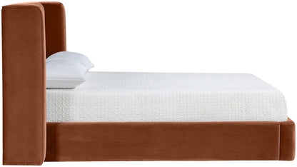 Kendall - Velvet Upholstered Bed - Cognac