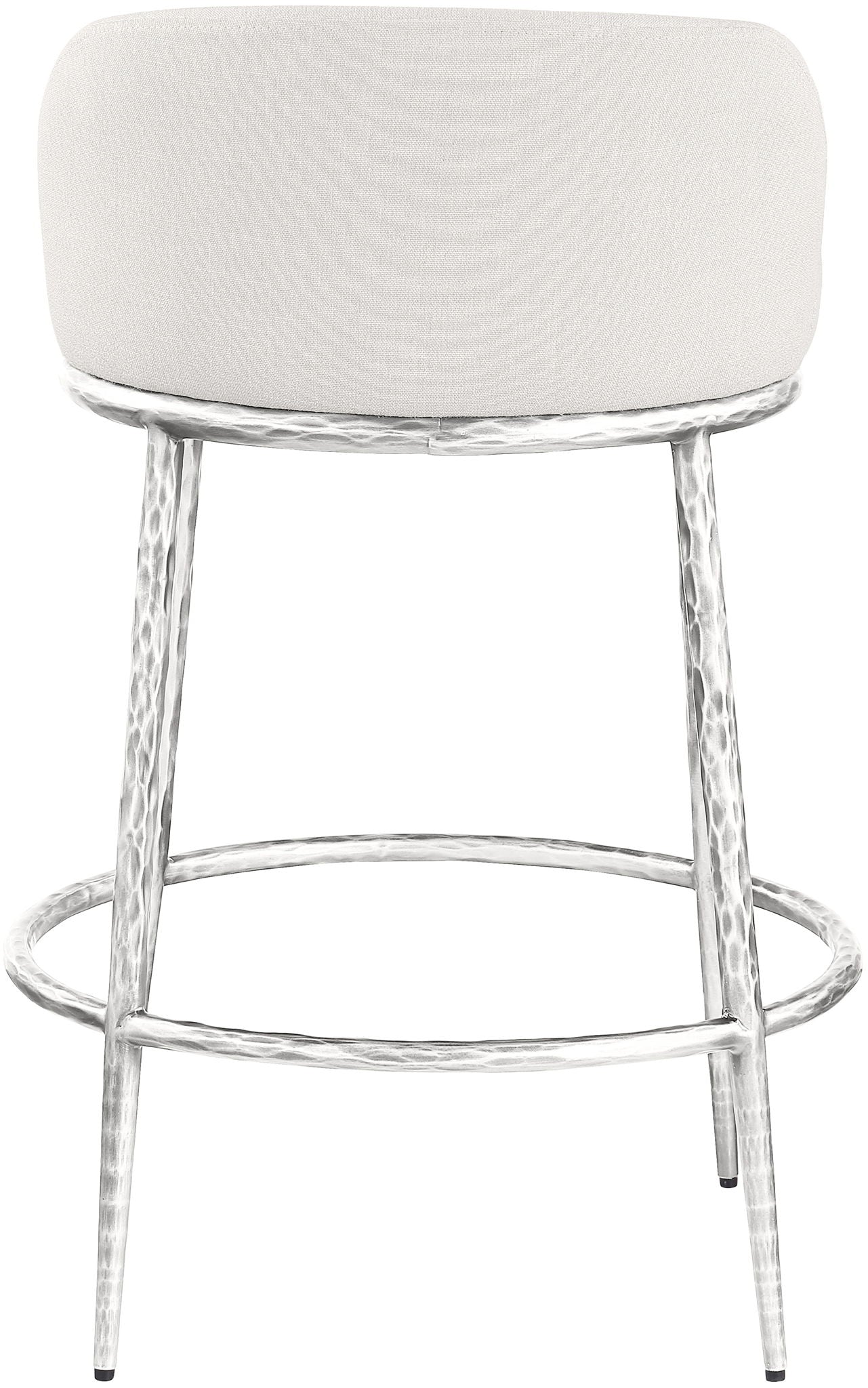 Ferro - Upholstered Counter Stool With Brushed Silver Base