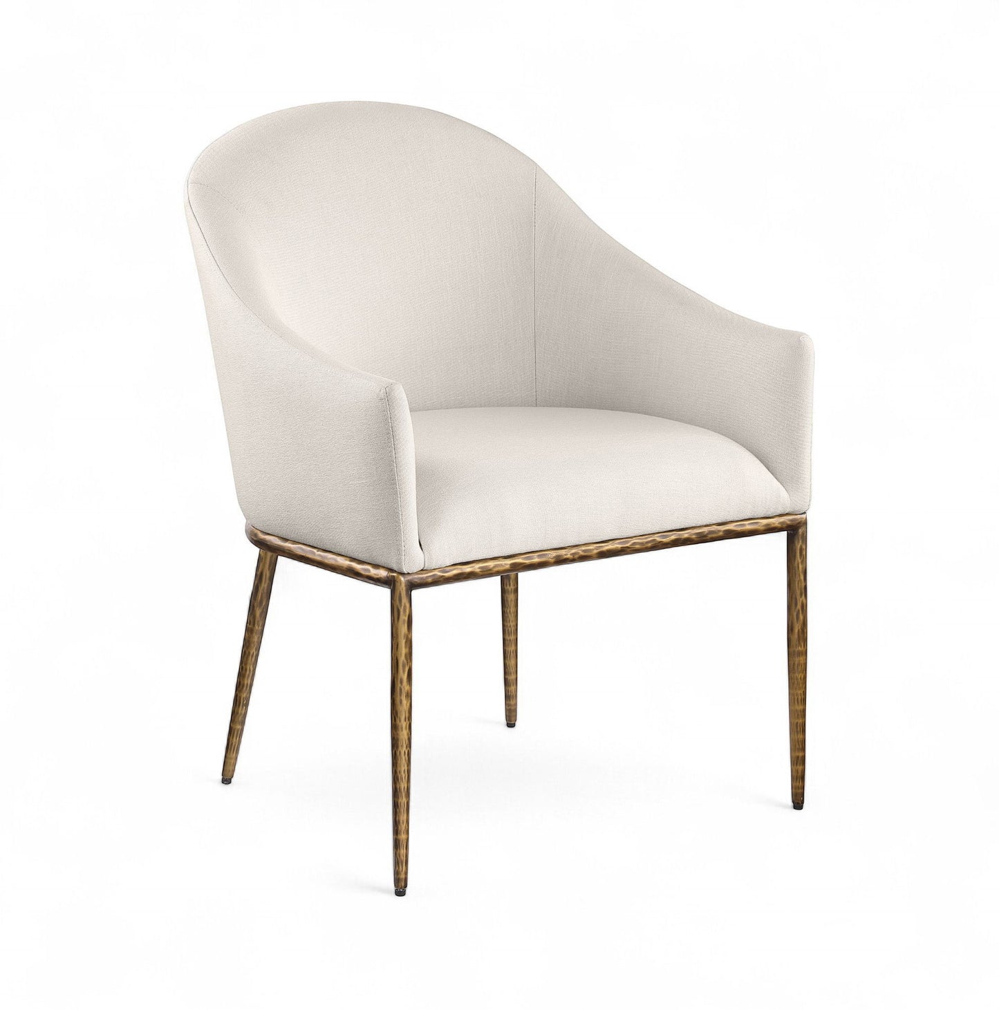 Ferro - Upholstered Dining Arm Chair With Brushed Gold Legs