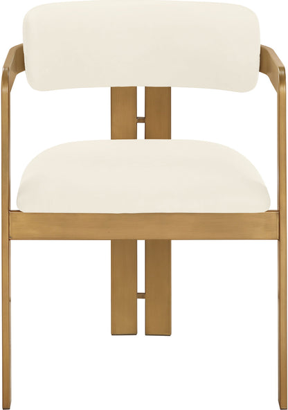 Aurum - Vegan Leather Upholstered Dining Chair With Brushed Brass Base (Set of 2)