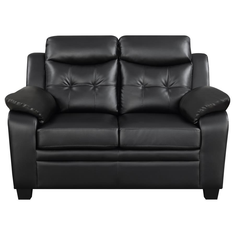 Finley - Upholstered Padded Arm Tufted Loveseat - Black