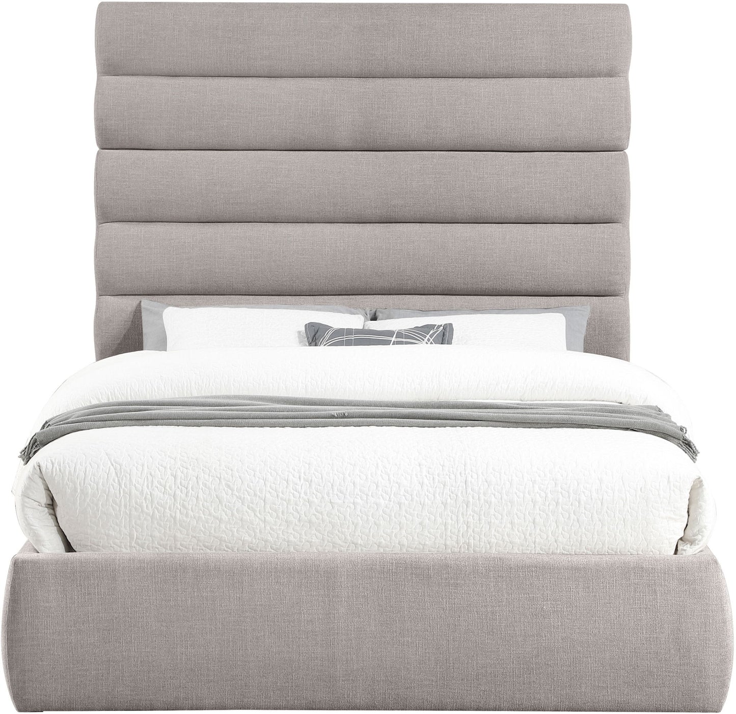 Adam - Linen Fabric Bed With 70.5" Headboard