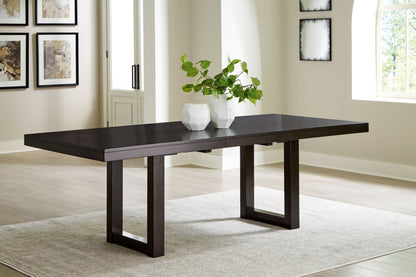 Neymorton - Marrón grisáceo oscuro - Mesa extensible rectangular de mariposa para comedor