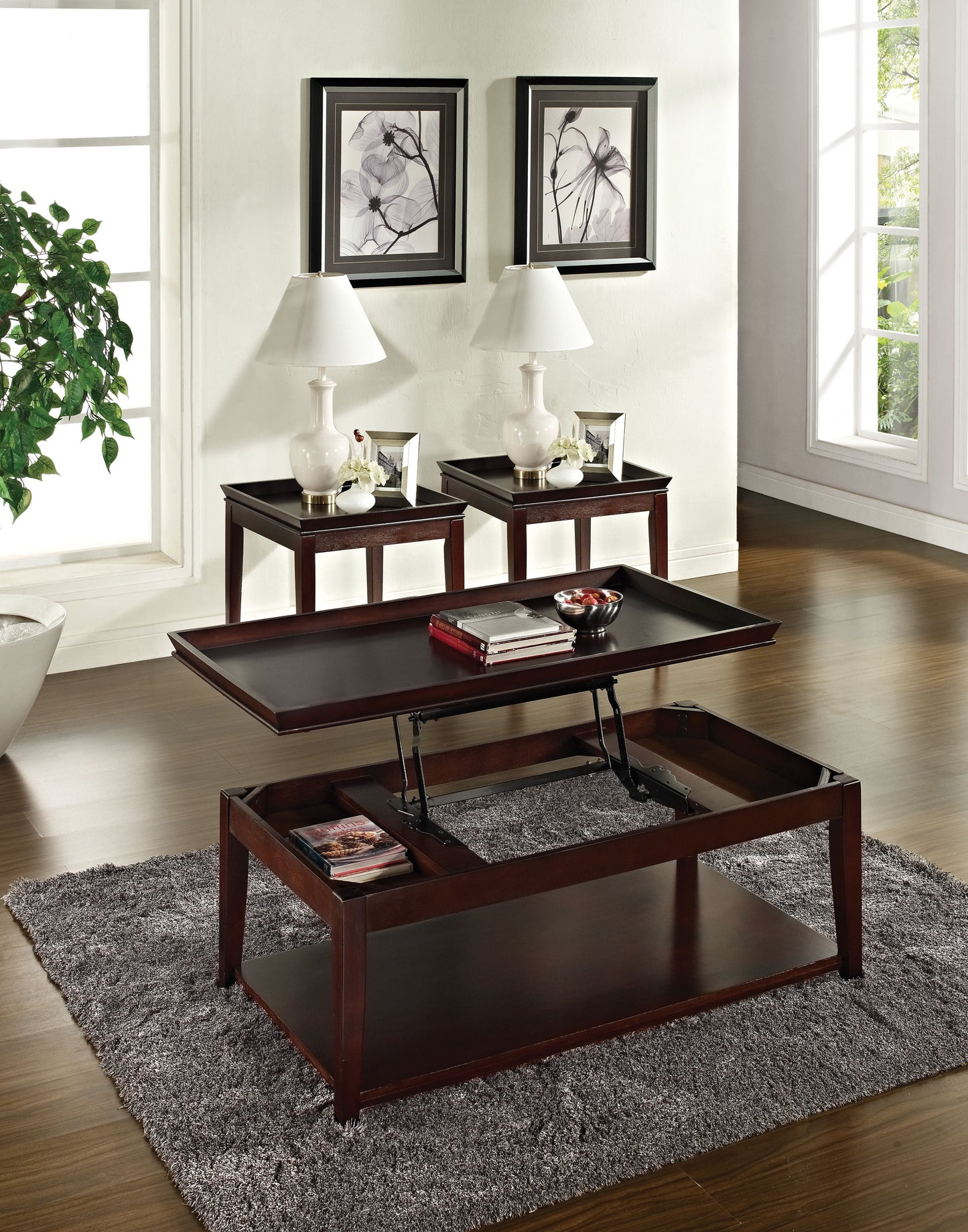 Clemson - 3 Piece Table Set - Brown