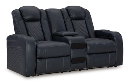 Fyne-dyme - Power Reclining Loveseat With Console/Adj Hdrst