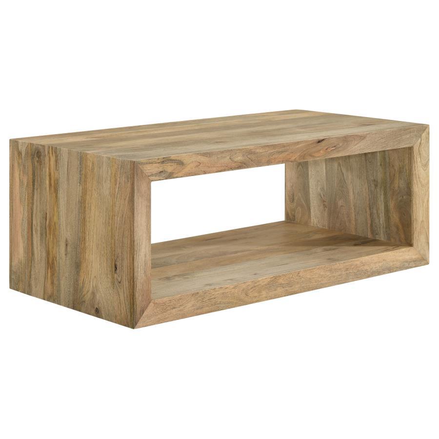 Benton - Mesa de centro rectangular de madera maciza - Natural