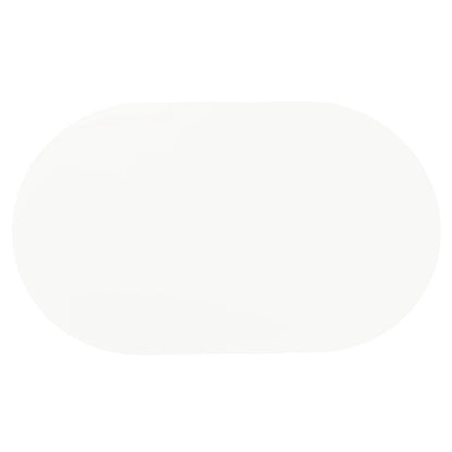 Retro - Mesa De Comedor Ovalada - Blanco Brillo Y Cromo