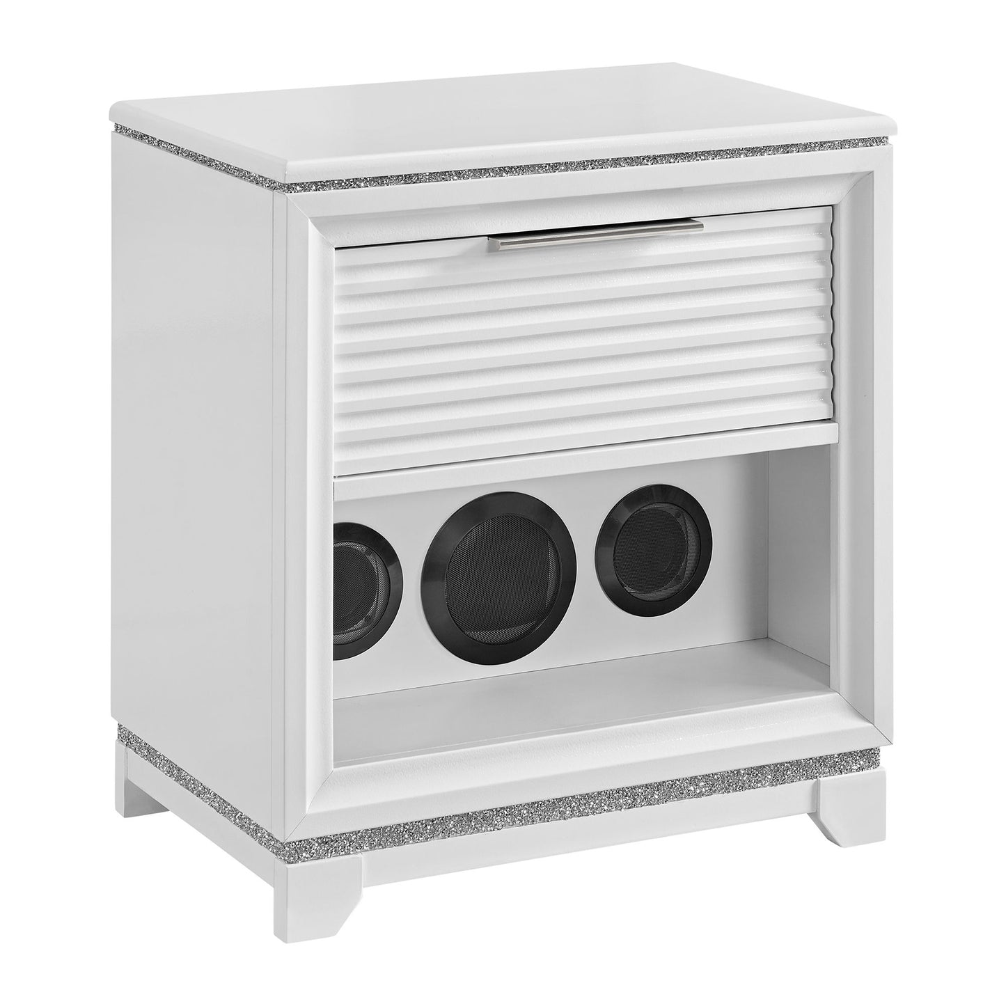 Denmark - 1-Drawer Nightstand With Speaker And USB - White