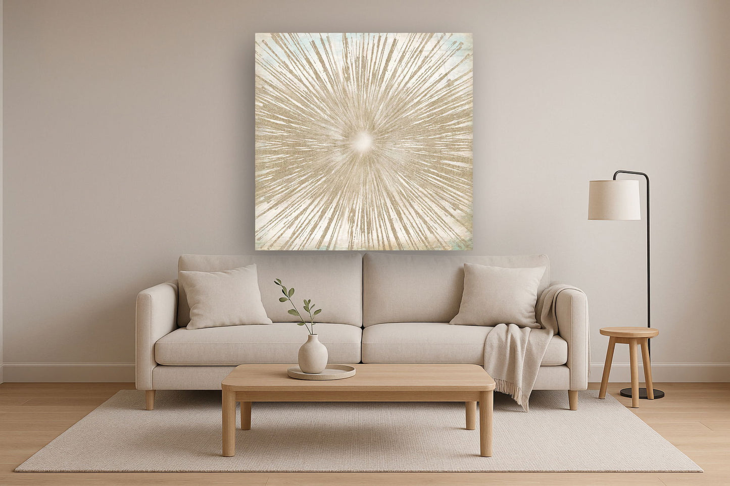 Floating Tempered Glass With Foil Shiny - Beige