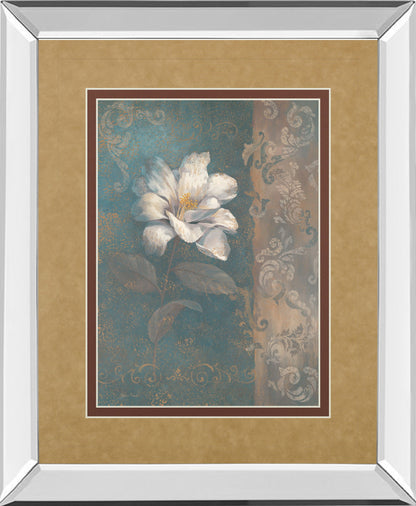 Floral Trans I By Vivian Flasch - Mirror Framed Print Wall Art - Light Brown