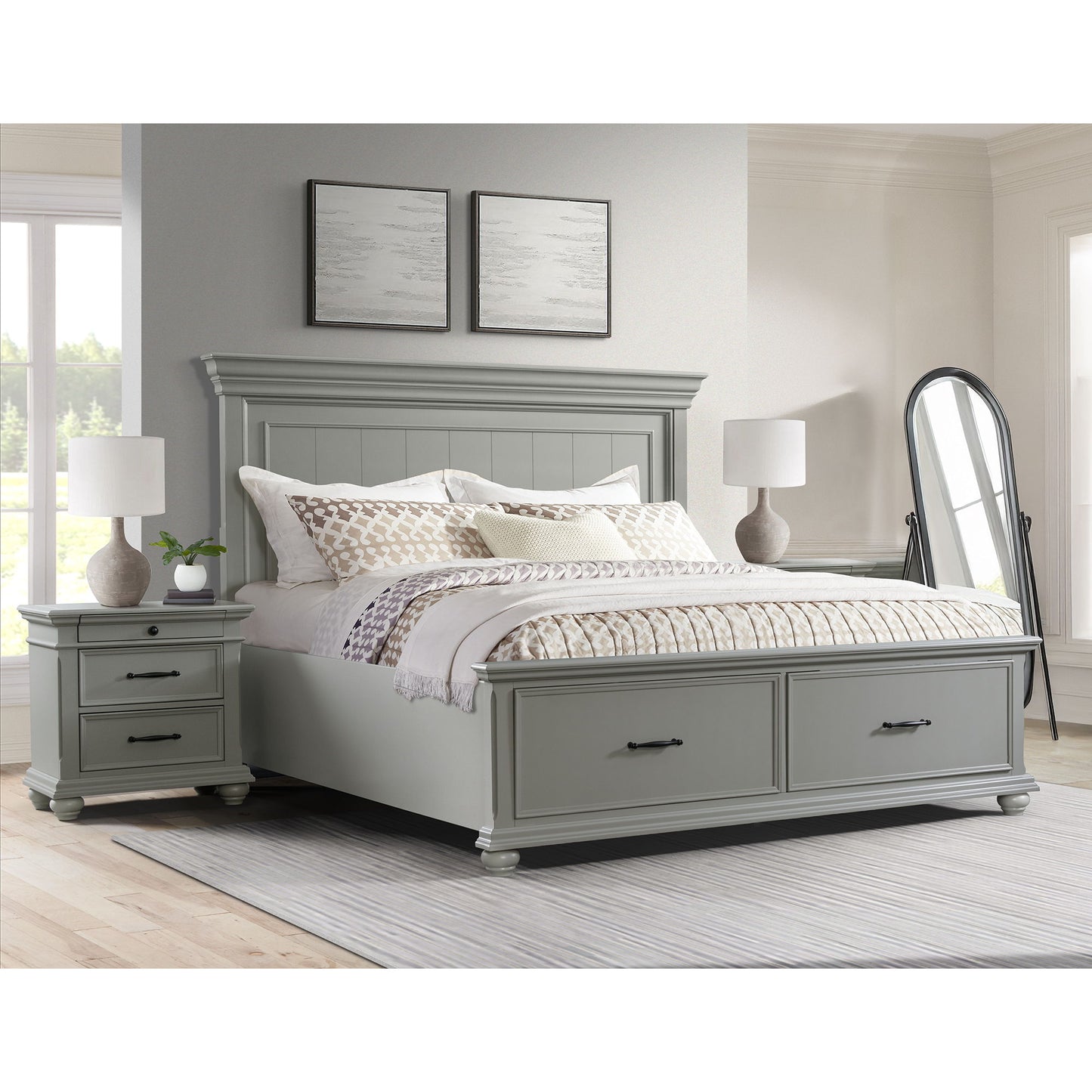 Slater - Juego de dormitorio con plataforma y almacenamiento