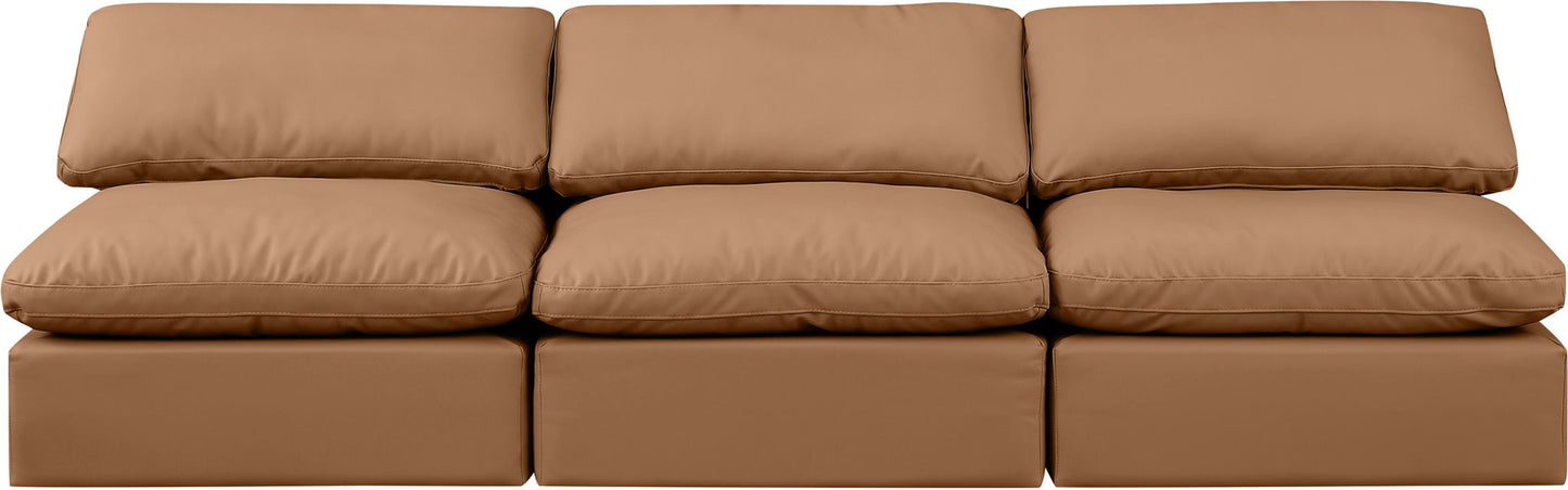 Indulge - Faux Leather 3 Seat Modular Armless Sofa