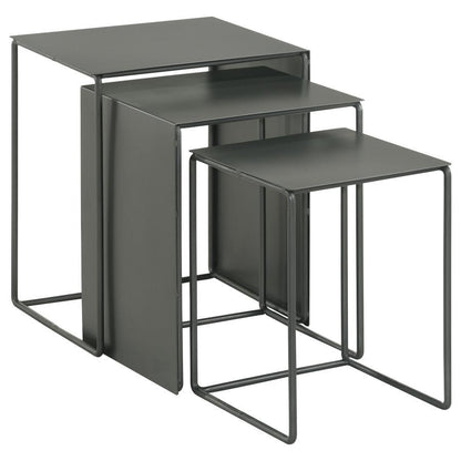 Imez - Mesa nido rectangular de metal de 3 piezas - Gris