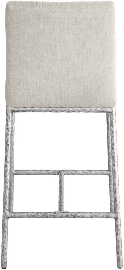 Reeves - Chenille Fabric Upholstered Counter Stool (Set of 2) - Silver Base