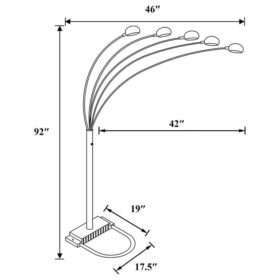 Kayd - Arc 5-light Dome Shade Metal Floor Lamp