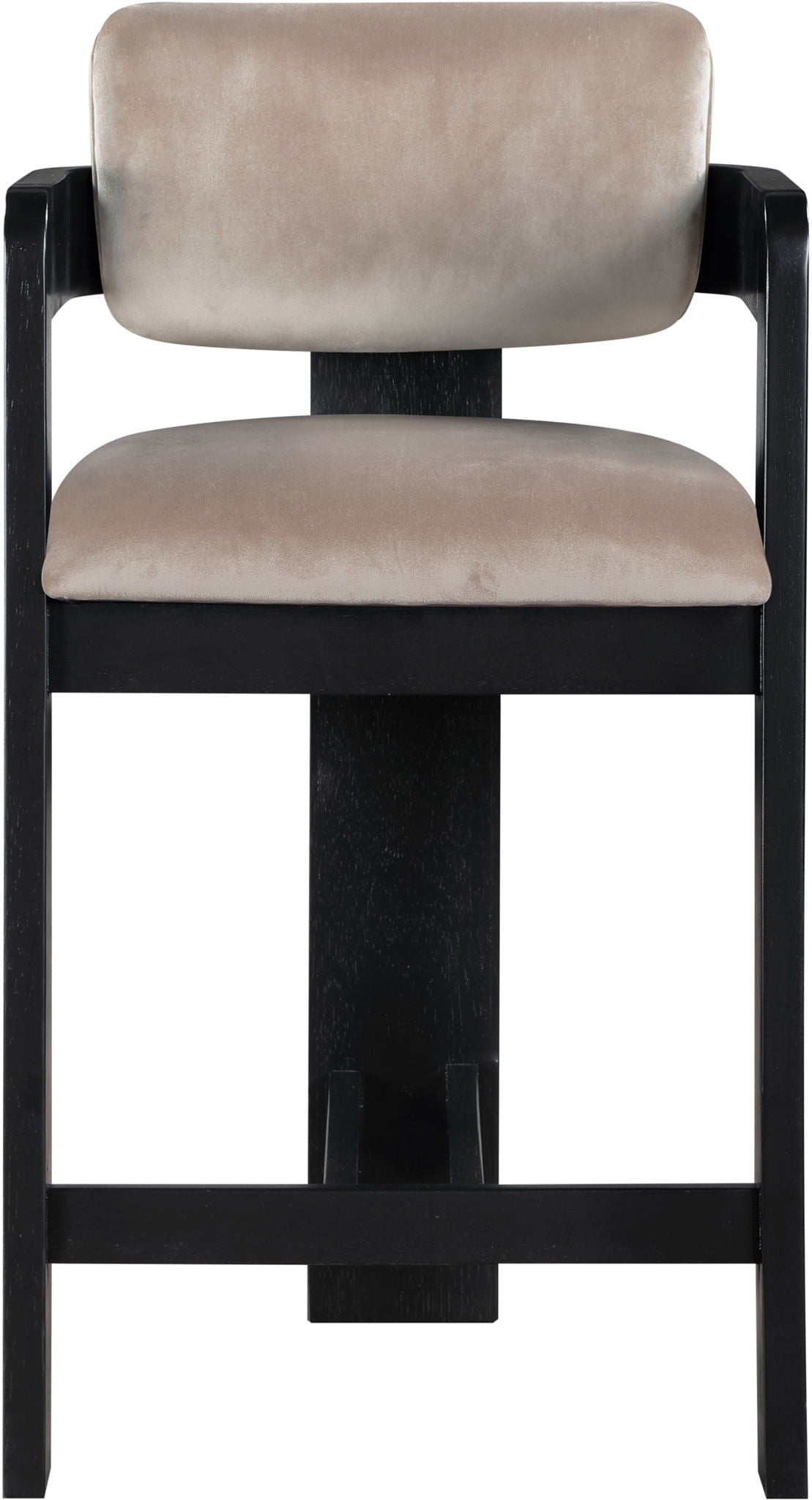 Sacha - Velvet Stool With Black Base