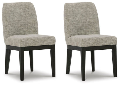 Burkhaus - Beige / Marrón oscuro - Silla auxiliar de comedor Uph (juego de 2)