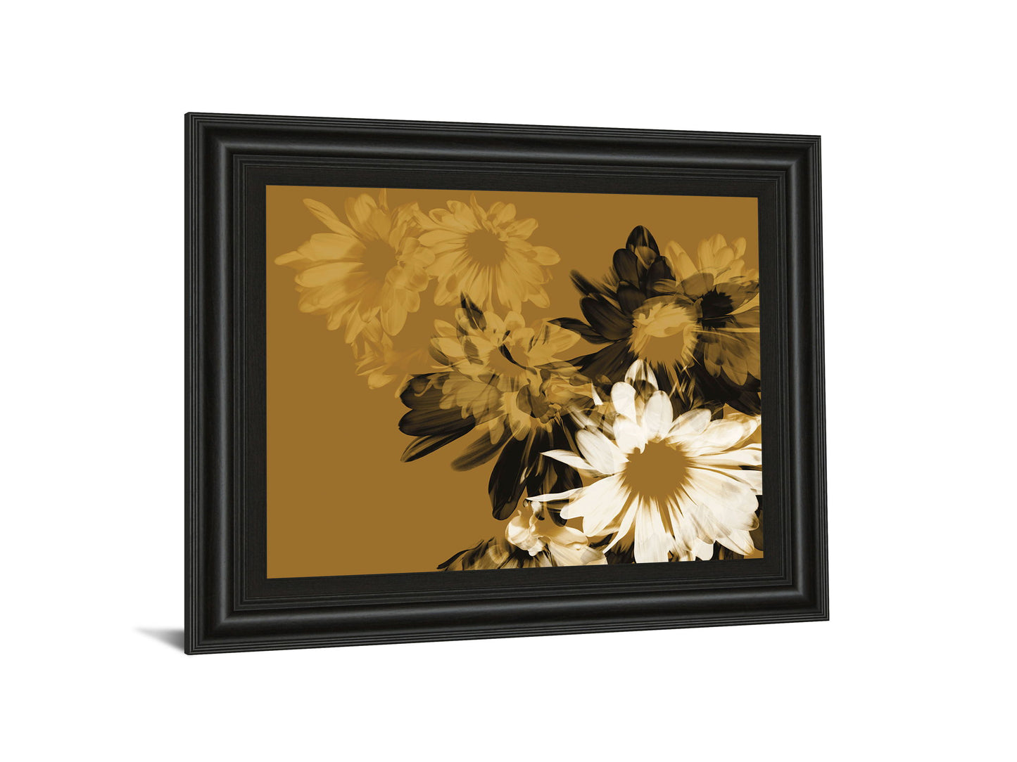 Golden Bloom Il By A. Project Framed Print Wall Art - Light Brown