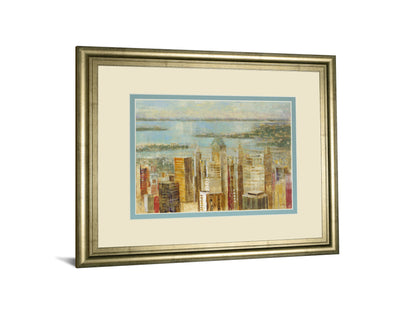 Cityscape By Longo - Framed Print Wall Art - Beige