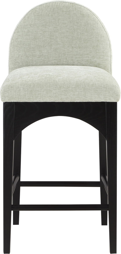 Waldorf - Chenille Stool With Black Legs