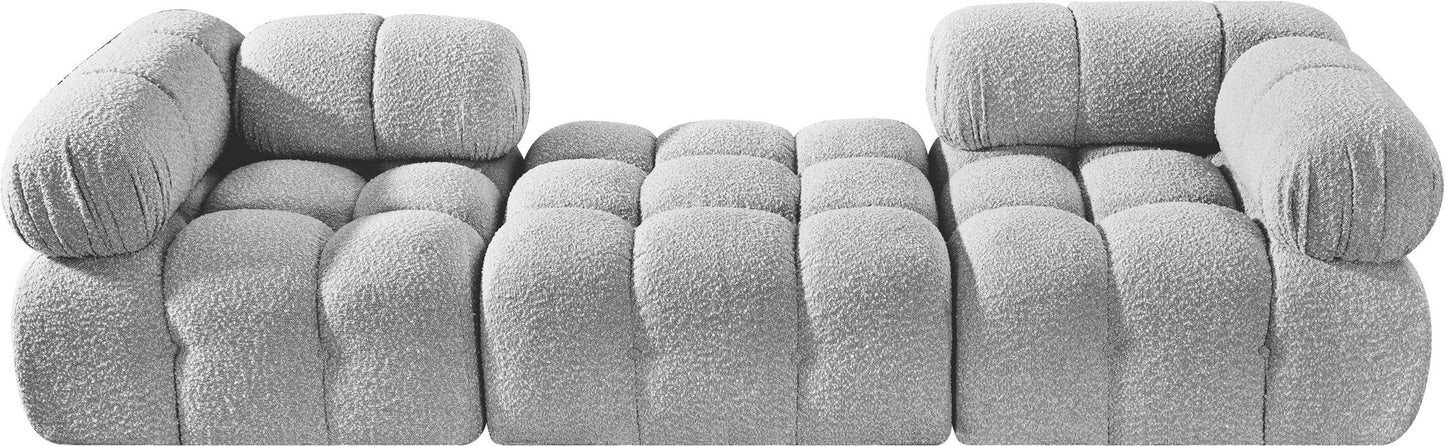 Ames - 3 Piece Boucle Modular Sofa With 1 Backless Seat