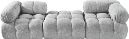 Ames - 3 Piece Boucle Modular Sofa With 1 Backless Seat